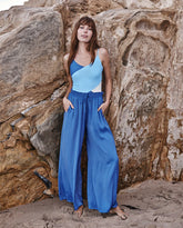 The Palazzo Pant With Ties - Blue Mountain