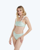 The Tie Oasis Bikini Top - Vintage Floral in Ivy