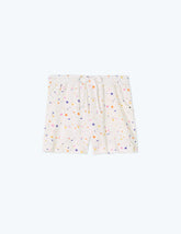 The Softest French Terry Lounge Shorts - Paint Splatter in White Sand