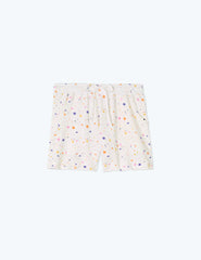 The Softest French Terry Lounge Shorts - Paint Splatter in White Sand