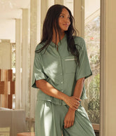 The Luxe Pima Pleated Pajama Pants Set - Main