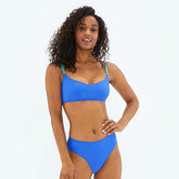 The High Leg Mid Rise Bikini Bottom - Hydrangea