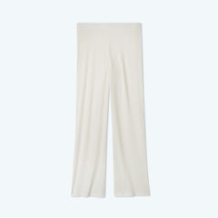 The Softest Ribbed Wide Leg Lounge Pant - White Sand
