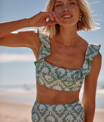 The Ruffle Starboard Bikini Top - Garland Hampers
