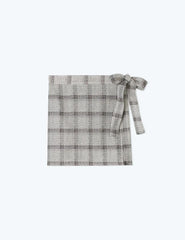 The Wrap Cover-Up Skirt - Modern Plaid in White Sand