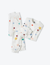 The Toddlers' Softest French Terry Set - Scatter Stars in White Sand