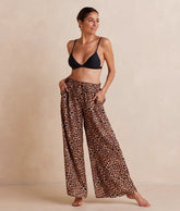 The Palazzo Pant With Ties - Leopard