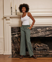 The Easy High-Waisted Flare Pant - Olive