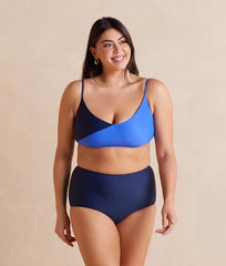 The Marina Bikini Top - Deep Sea & Hydrangea