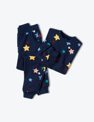 The Kids’ Softest French Terry Set - Scatter Stars in Deep Sea