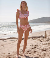 The Classic Mid-Rise Bikini Bottom - Sunflower in Watermelon