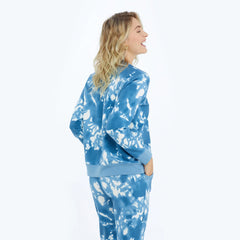 The Softest French Terry Relaxed Crew - Blue Horizon Tie Dye