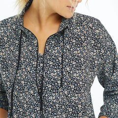 The On-The-Go Zip-Up Jacket - In Bloom in Sea Urchin