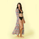 The Open Belted Beach Kaftan - Rainbow Reef