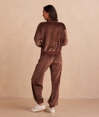 The Plush Velour Jogger - Chocolate