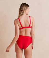 The Side-Tie High Leg High Rise Bottoms - Lava