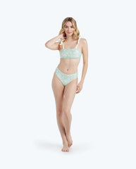 The Tie Oasis Bikini Top - Vintage Floral in Ivy