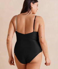 The Sea Breeze Cutout One-Piece - Sea Urchin & White Sand
