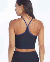 The High Neck Midi Sports Bra Tank - Baltic & Sea Urchin