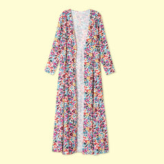 The Open Belted Beach Kaftan - Rainbow Reef