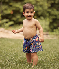 The Boys' Swim Short - Strawberry Fields in Deep Sea