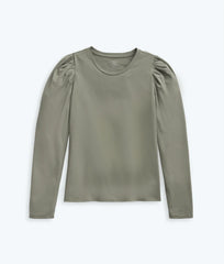 The Luxe Pima Long-Sleeve Statement Tee - Agave