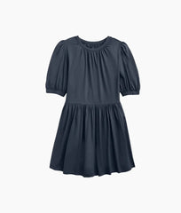 The Luxe Pima Puff-Sleeve Mini Dress - Midnight