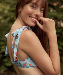 The Tie Wanderlust Bikini Top - Strawberry Fields in Mist