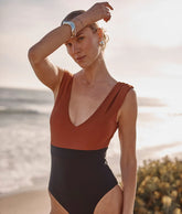 The Long Torso Ruched Backflip - Amber & Sea Urchin