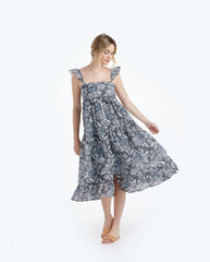 The Tiered Ruffle Midi Dress - Island Floral