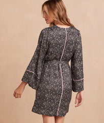 The Cloud 9 Silky Robe - In Bloom in Sea Urchin & Pink Sky