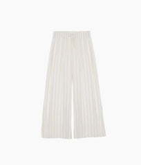 The Silky Luxe Palazzo Pants with Ties - Beach Stripe in Sandshell