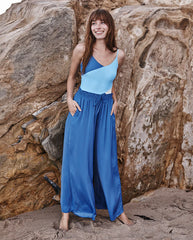 The Palazzo Pant With Ties - Blue Mountain