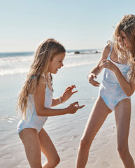 The Girl’s Ruffle One Piece - Cotton Candy Sky