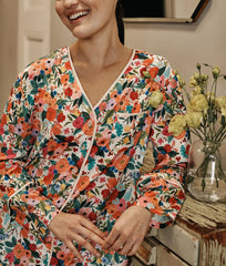 The Cloud 9 Silky Pajama Set - Garden Party