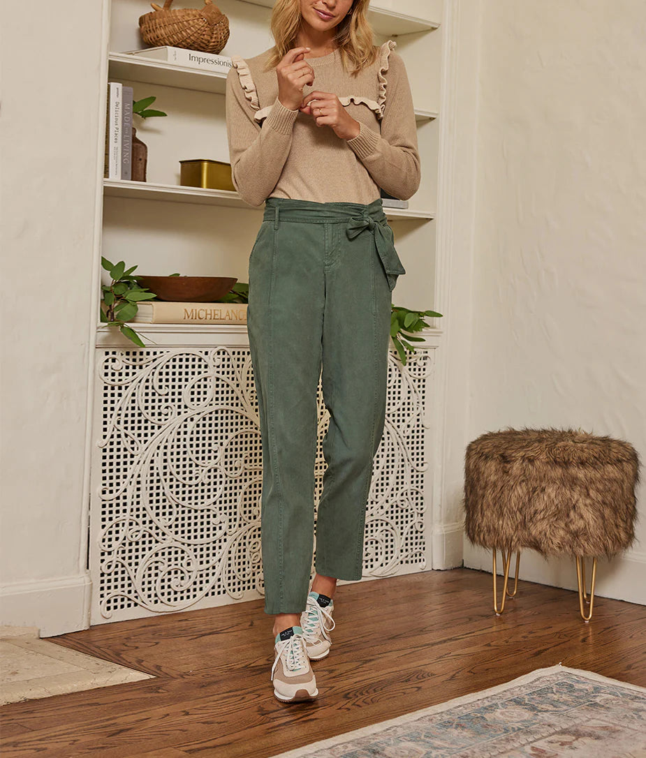 The Timeless Slim Tie-Waist Pant - Olive