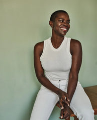 The Softest Ribbed Racerback Tank - White Sand