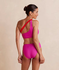 The High Leg Mid Rise Bikini Bottom - Hibiscus
