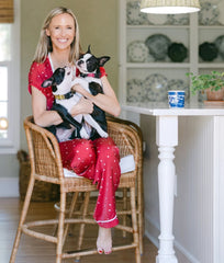 The Silky Luxe Puff Sleeve Button-Front Pajama Set - Love Dots