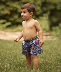 The Boys' Swim Short - Strawberry Fields in Deep Sea