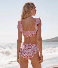 The Classic Mid-Rise Bikini Bottom - Sunflower in Watermelon
