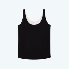 The Softest Tencel Scoop Neck Tank Top - Sea Urchin & White Sand