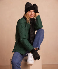 The Luxe Cashmere Blend Mix Stitch Hat - Sea Urchin & White Sand