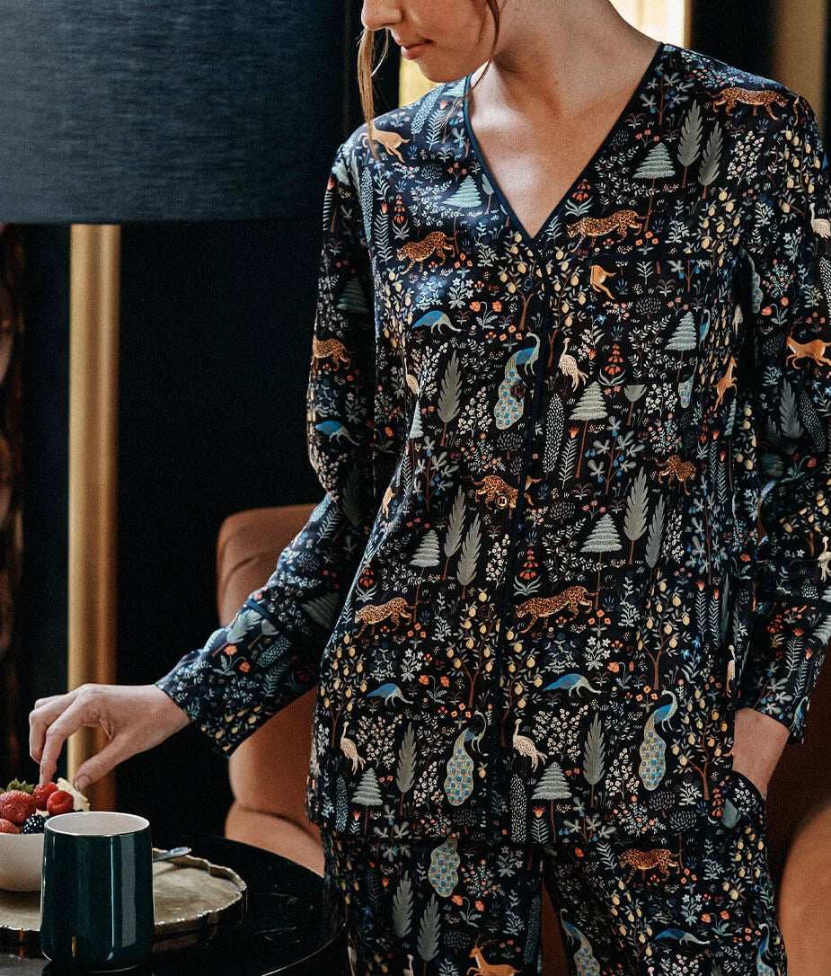 The Cloud 9 Silky Pajama Set - Menagerie