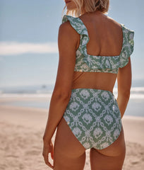 The Ruched High Leg High Rise Bottom - Garland Hampers