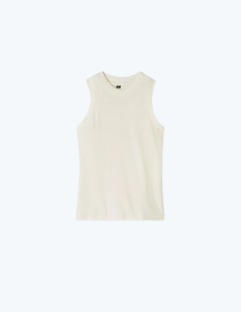 The Softest Ribbed Racerback Tank - White Sand