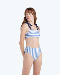 The High Leg High Rise Bottom - Nautical Stripe in Blue Mountain