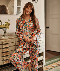 The Cloud 9 Silky Pajama Set - Garden Party