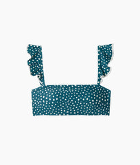 The Ruffle Oasis Bikini Top - On the Dot in Seaweed