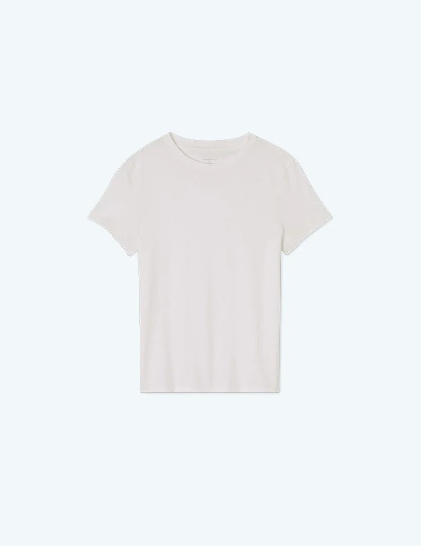 The Luxe Pima Fitted Tee - White Sand